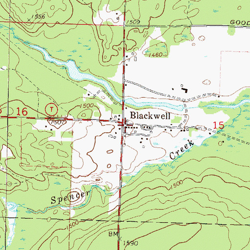 Topographic Map of Blackwell, WI