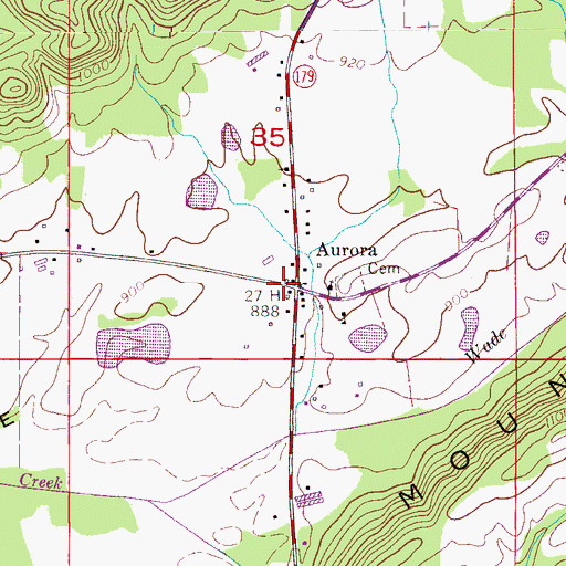 Topographic Map of Aurora, AL