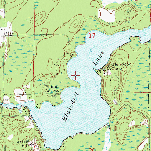 Topographic Map of Blaisdell Lake, WI