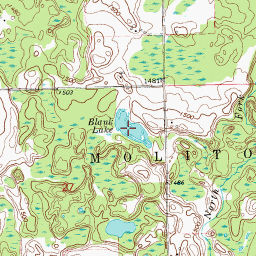 Topographic Map of Blank Lake, WI