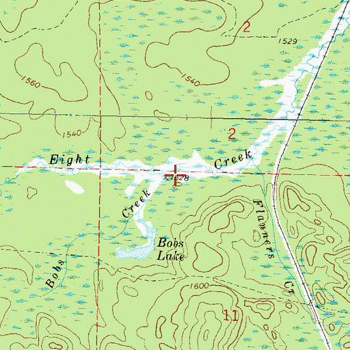 Topographic Map of Bobs Creek, WI
