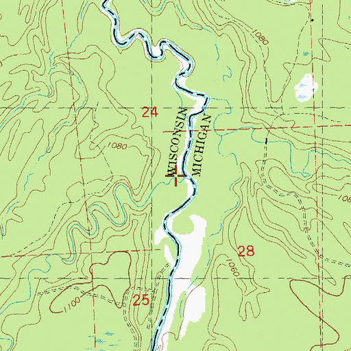 Topographic Map of Boomer Creek, WI