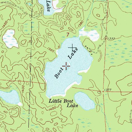 Topographic Map of Boot Lake, WI