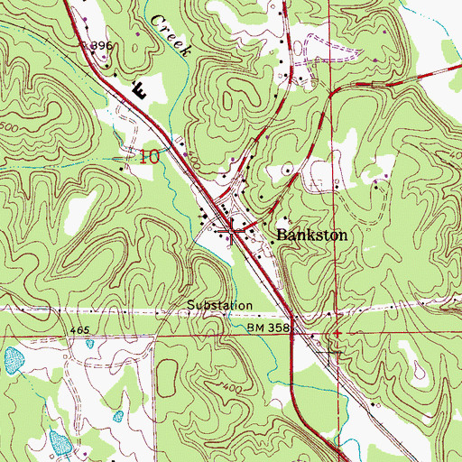 Topographic Map of Bankston, AL