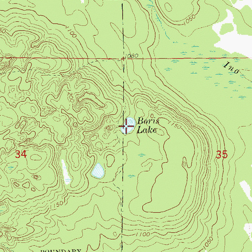 Topographic Map of Boris Lake, WI