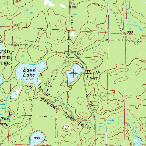 Topographic Map of Borth Lake, WI
