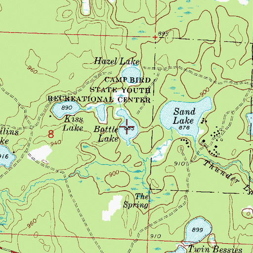 Topographic Map of Bottle Lake, WI