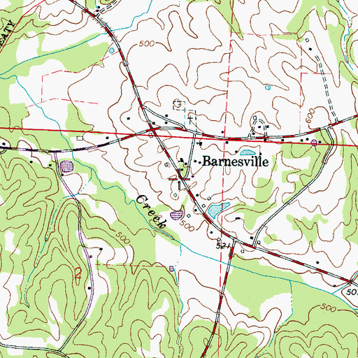 Topographic Map of Barnesville, AL