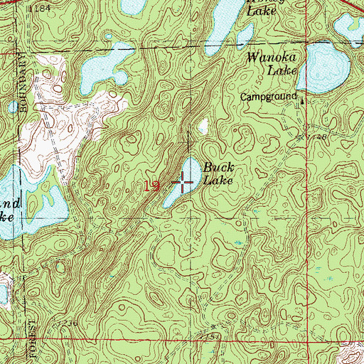 Topographic Map of Buck Lake, WI