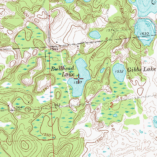 Topographic Map of Bullhead Lake, WI
