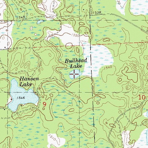 Topographic Map of Bullhead Lake, WI