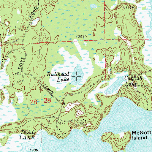 Topographic Map of Bullhead Lake, WI