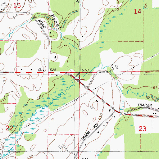 Topographic Map of Bundy Creek, WI