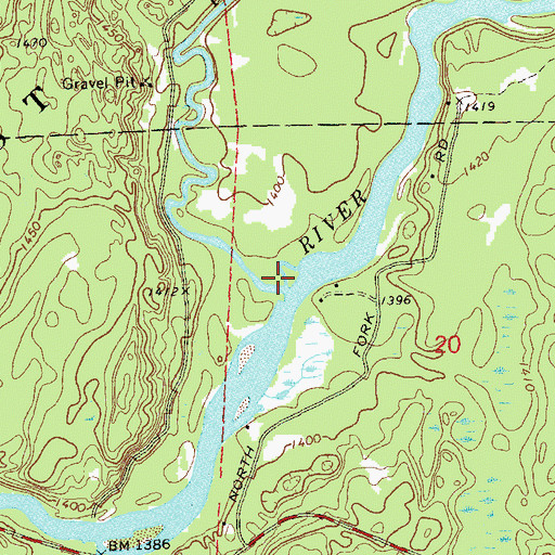 Topographic Map of Butternut Creek, WI