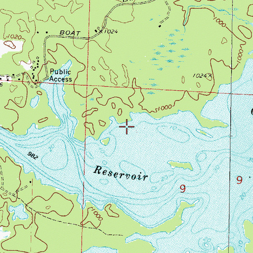 Topographic Map of Caldron Falls Reservoir, WI