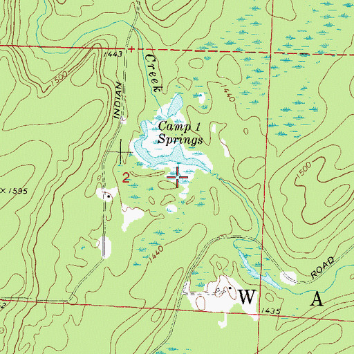 Topographic Map of Camp One Springs, WI