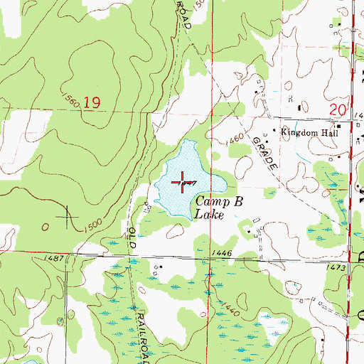 Topographic Map of Camp B Lake, WI