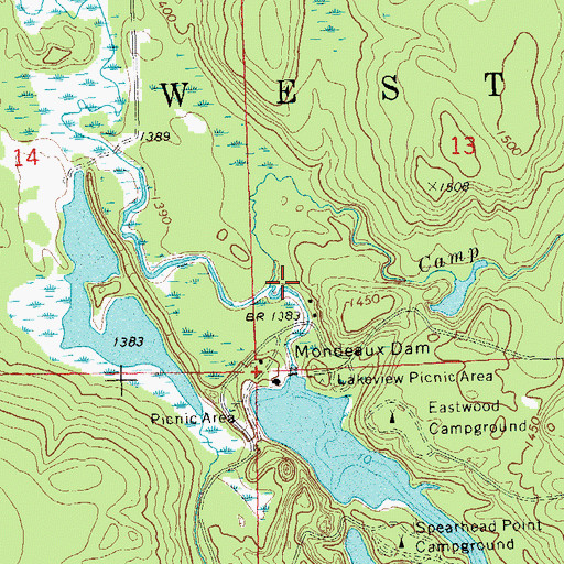 Topographic Map of Camp Eleven Creek, WI