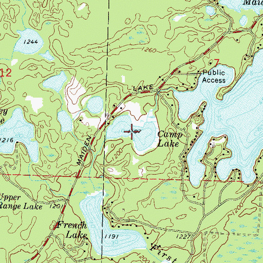 Topographic Map of Camp Lake, WI