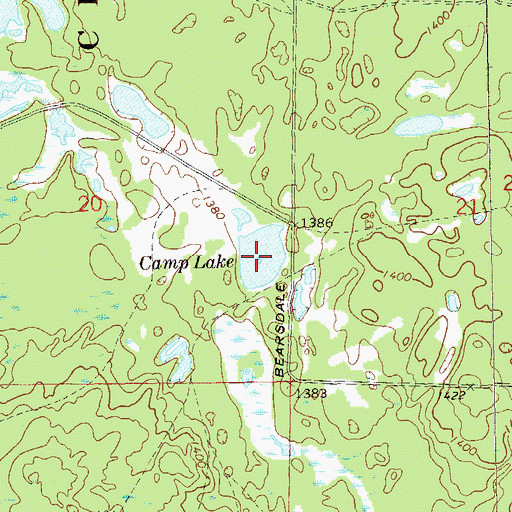 Topographic Map of Camp Lake, WI