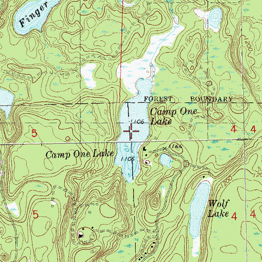 Topographic Map of Camp One Lake, WI
