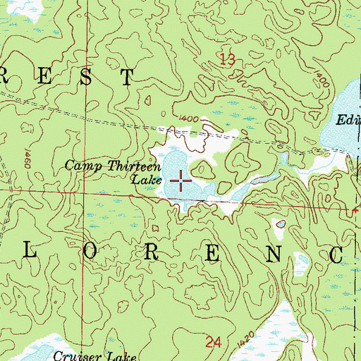 Topographic Map of Camp Thirteen Lake, WI