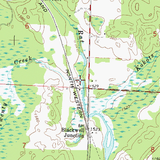 Topographic Map of Camp Twenty Creek, WI