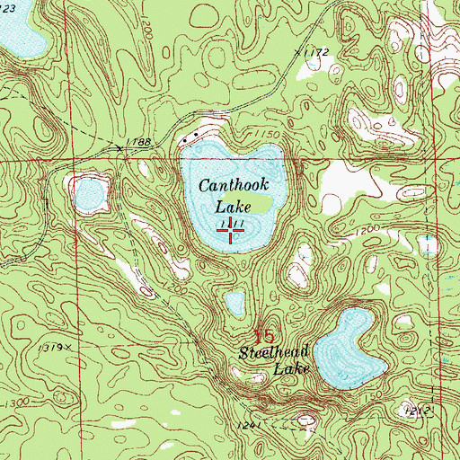 Topographic Map of Canthook Lake, WI