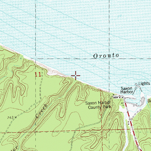 Topographic Map of Carpenter Creek, WI