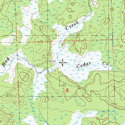 Topographic Map of Cedar Creek, WI