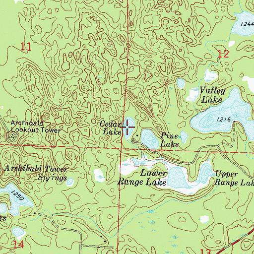 Topographic Map of Cedar Lake, WI