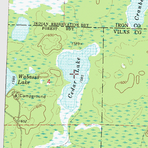 Topographic Map of Cedar Lake, WI