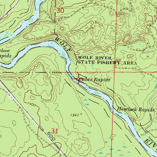 Topographic Map of Cedar Rapids, WI