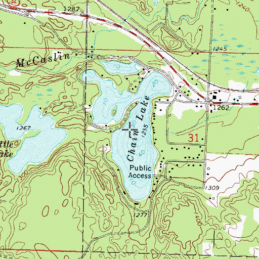 Topographic Map of Chain Lake, WI