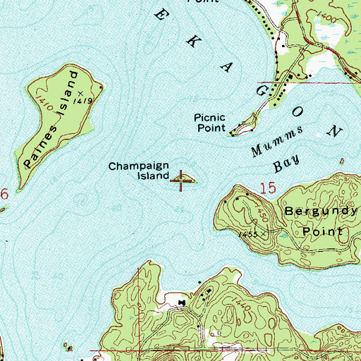 Topographic Map of Champaign Island, WI