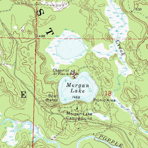 Topographic Map of Chapel of Saint Pius X, WI