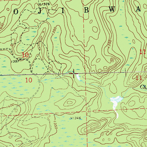 Topographic Map of Chapple Creek, WI