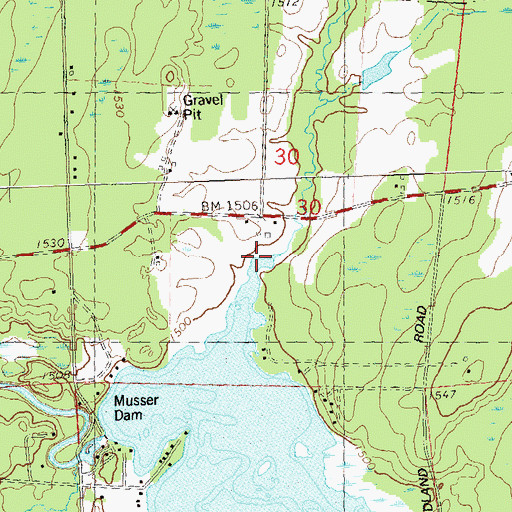 Topographic Map of Chase Creek, WI