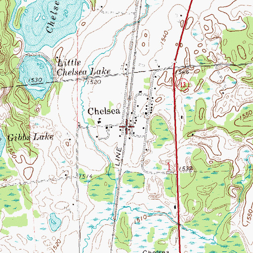 Topographic Map of Chelsea, WI