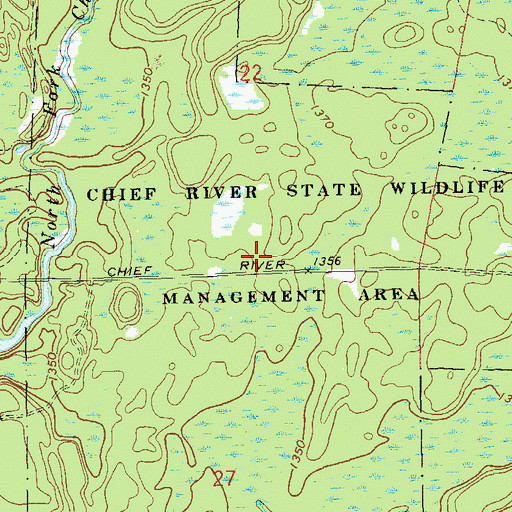 Topographic Map of Chief River State Wildlife Management Area, WI