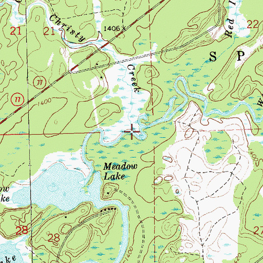 Topographic Map of Christy Creek, WI