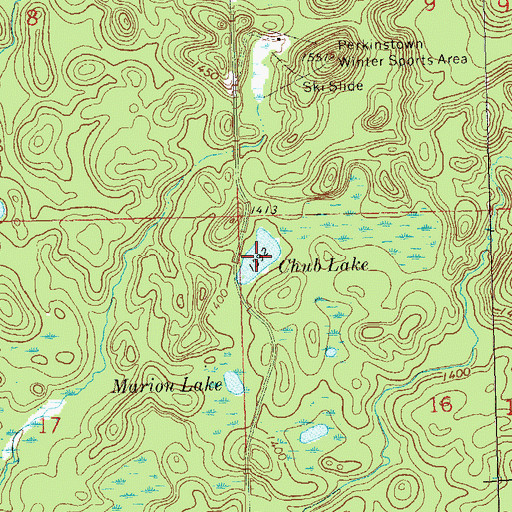 Topographic Map of Chub Lake, WI