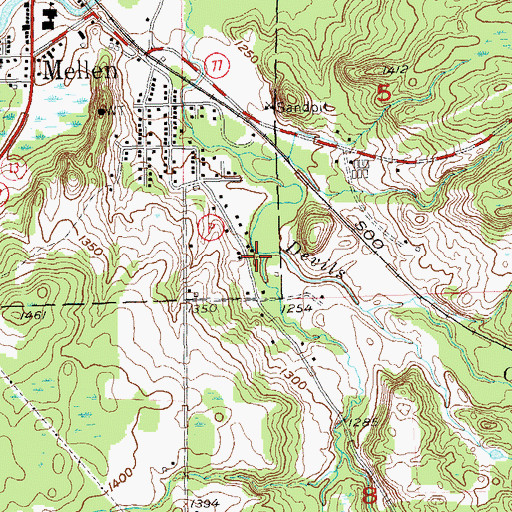 Topographic Map of City Creek, WI