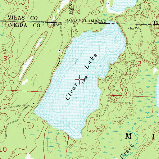 Topographic Map of Clear Lake, WI