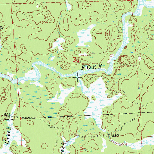 Topographic Map of Clover Creek, WI
