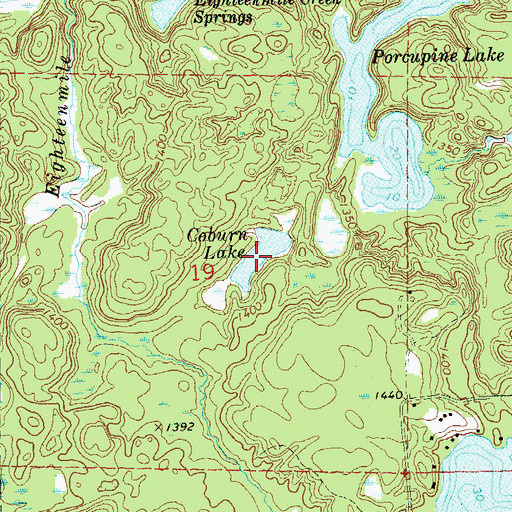 Topographic Map of Coburn Lake, WI