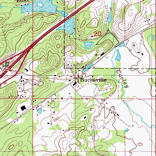 Topographic Map of Bucksville, AL