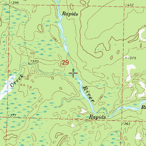 Topographic Map of Colburn Creek, WI