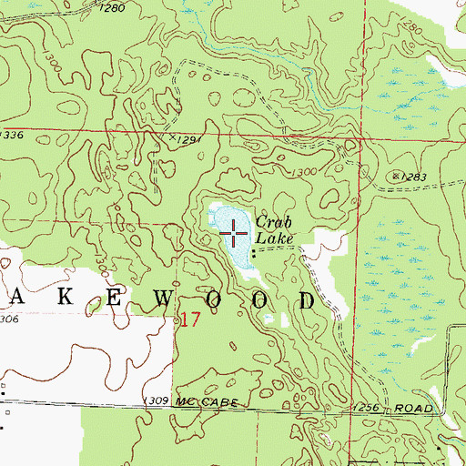 Topographic Map of Crab Lake, WI