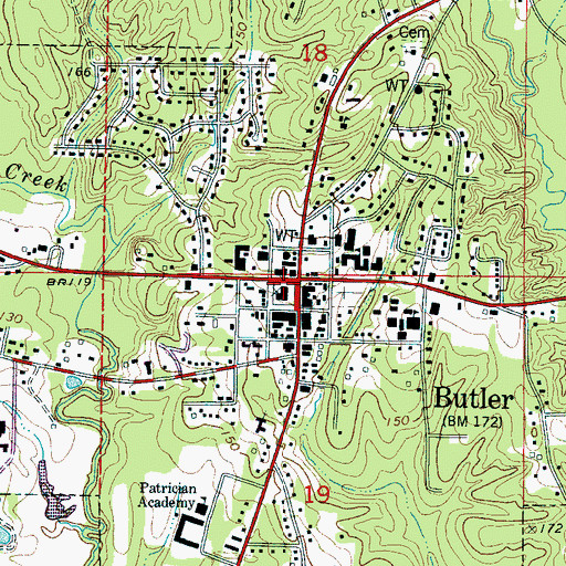 Topographic Map of Butler, AL
